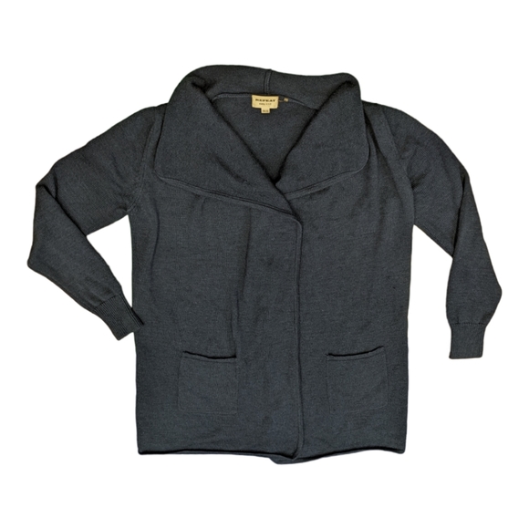 Repeat Navy Blue 100% Merino Wool Open Coatigan/Cardigan Size XL - Picture 3 of 6